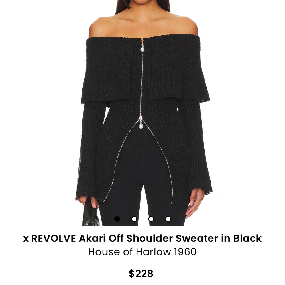 House of Harlow 1960 Black Off Shoulder Sweater from Revolve